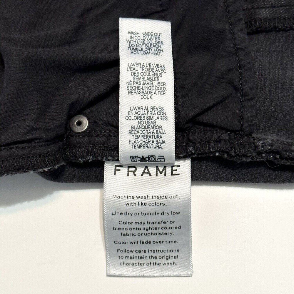 FRAME Denim Womens Size 23 Le Nouveau Straight Split Frey Hem Jeans Woodland - Picture 16 of 16